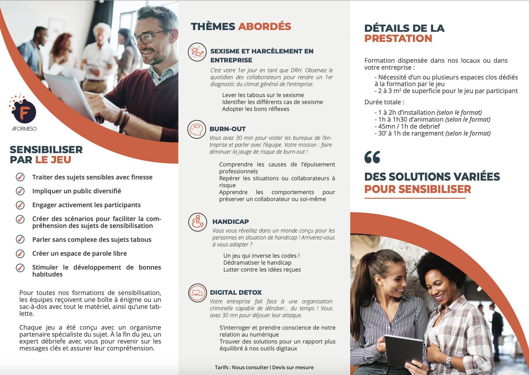 Trifold sensibilisation au harcèlement inter